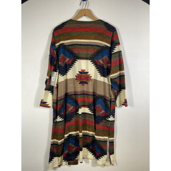 Ali Miles Cardigan Duster Sweater Size Large NEW Southwestern Navajo Cabincore - Picture 13 of 15